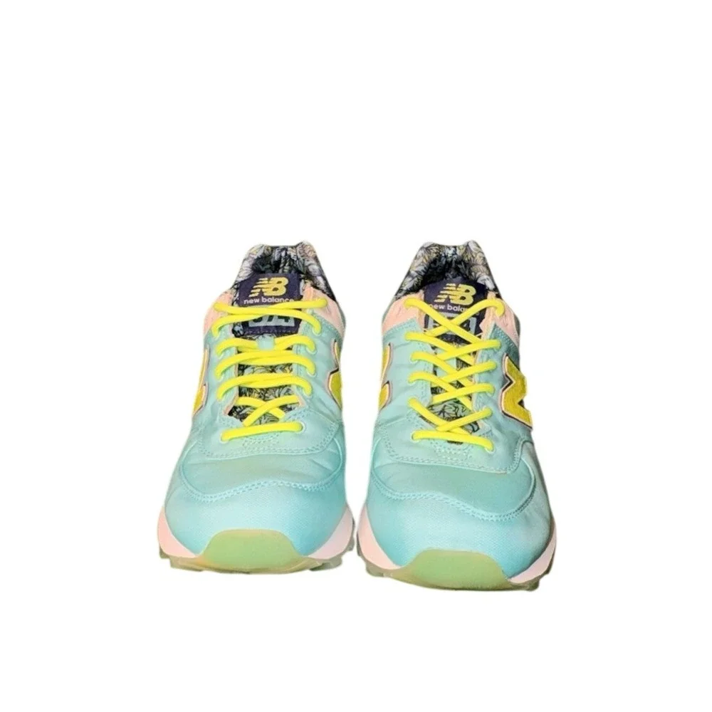 New Balance 574 WL574ILA Womens 8 Teal‎ Neon Yellow Luau Pack Sneakers